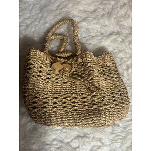 Vintage Esprit Woven Wicker Raffia Purse Bag
